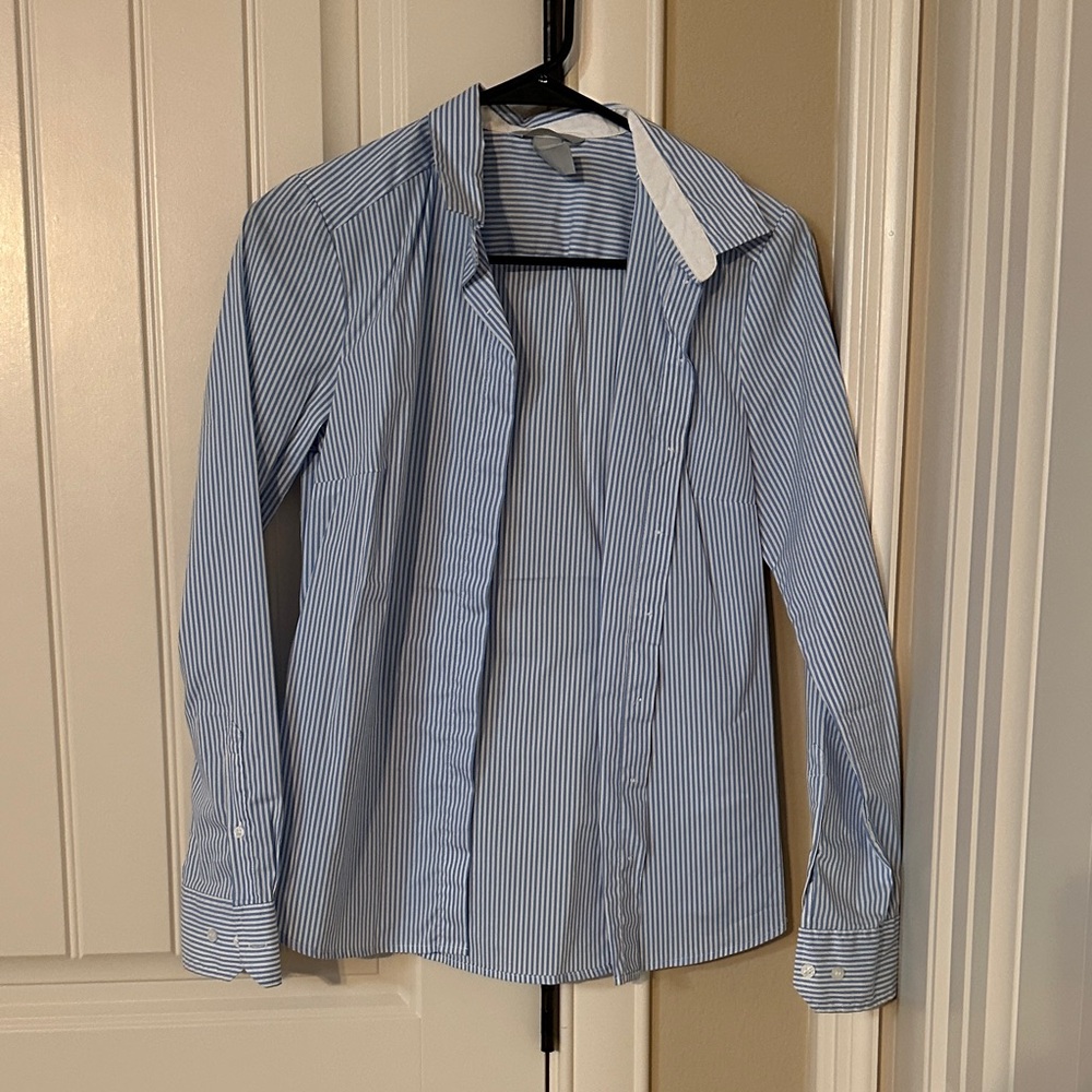 H&M Blue Striped Blouse